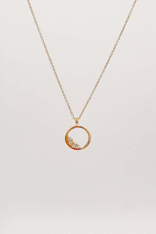 Colgante circulo diamantes